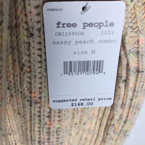 Free People Leo Tunic Sassy Peach Oversized Sweater - Picture 5 of 5